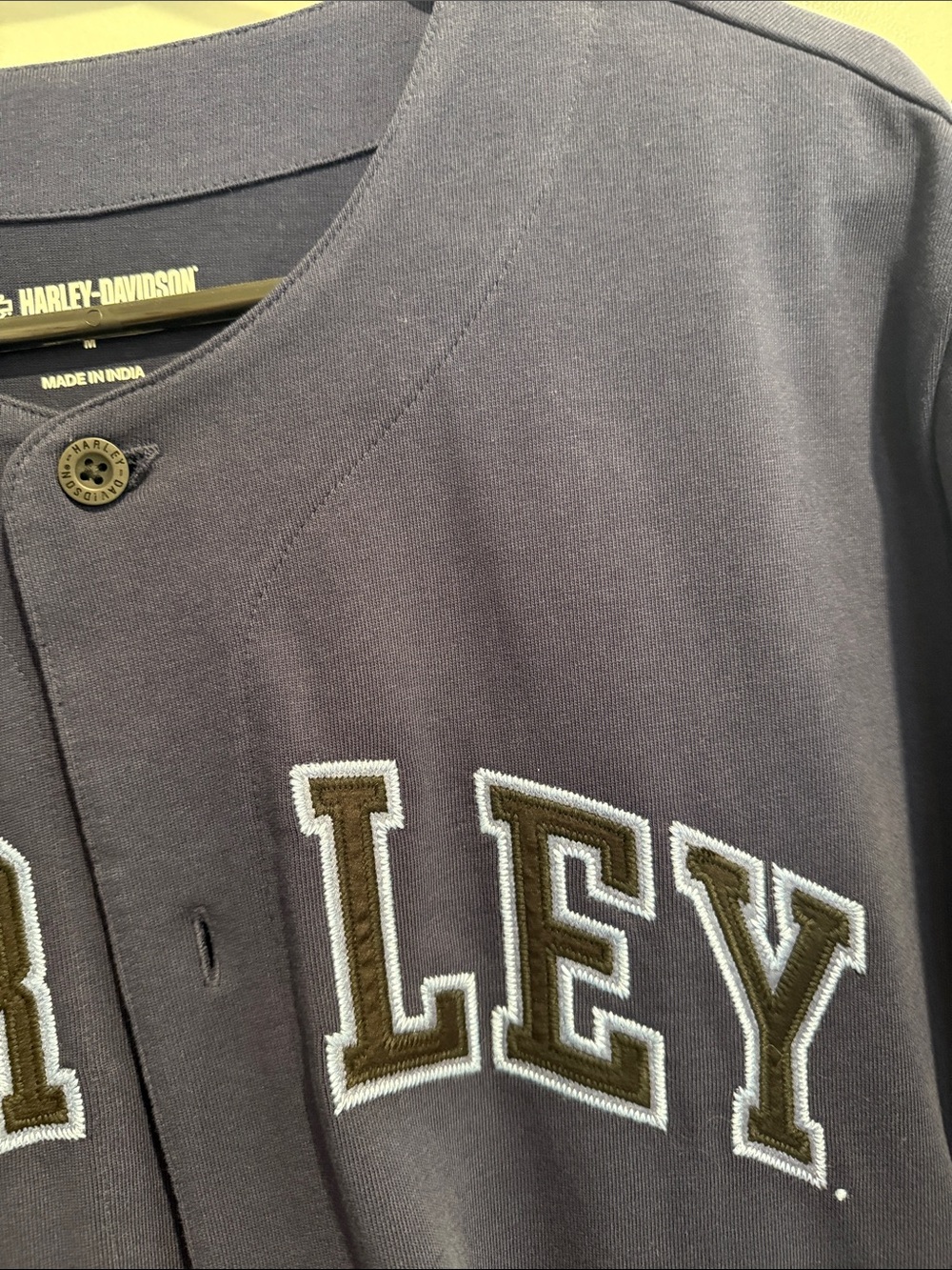 Harley-Davidson Navy Blue Button Front Baseball Jersey - Picture 8 of 8